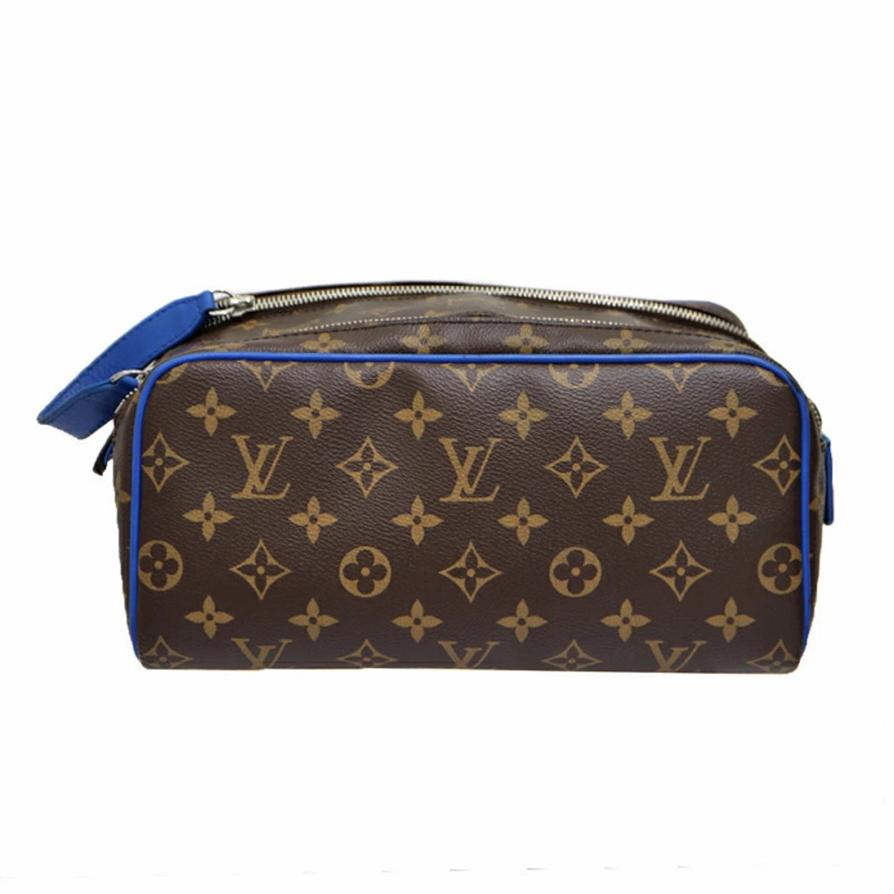 Louis Vuitton Dopp Handbag Brown Blue